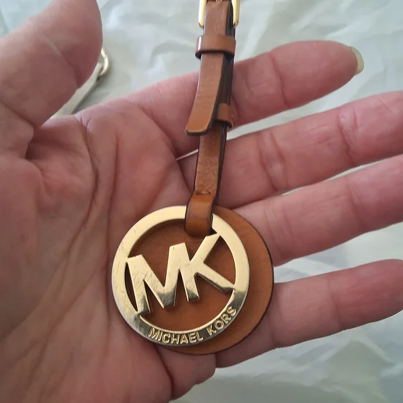 2 Coach White and Silver Logo Charm Keychain Set And 1 MK brown Leather - Picture 4 of 4